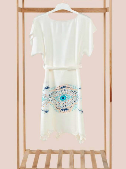 Bulk Beachwear Printed Evil-Eye Pattern Pack of 3 Bamboo & Cotton Pareo by Cottonpolis-3