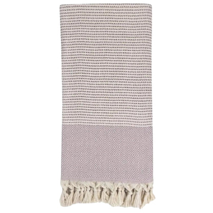Diamond Striped Turkish Beach Towels Peshtemal, Bulk Pack of 10, Light Lilac-2