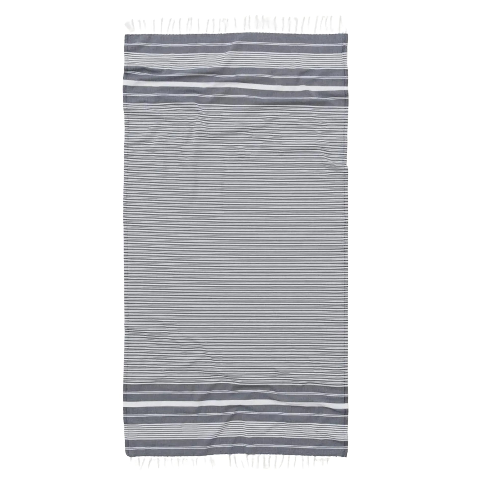 Maryon Striped Turkish Beach Towels, Bulk Pack of 10, Black-3
