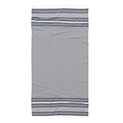 Maryon Striped Turkish Beach Towels, Bulk Pack of 10, Black-3