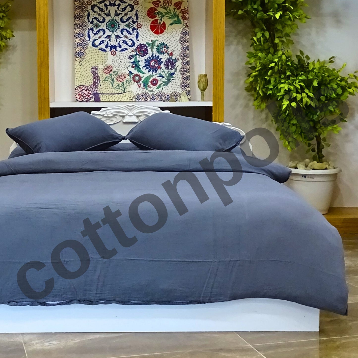 Wholesale Muslin Solid Color Duvet Cover and Sets, Organic 100% Turkish Cotton Bedding Sets by Cottonpolis
