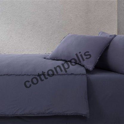 Wholesale Muslin with Fringed Duvet Cover and Sets, Organic 100% Turkish Cotton Bedding Sets by Cottonpolis