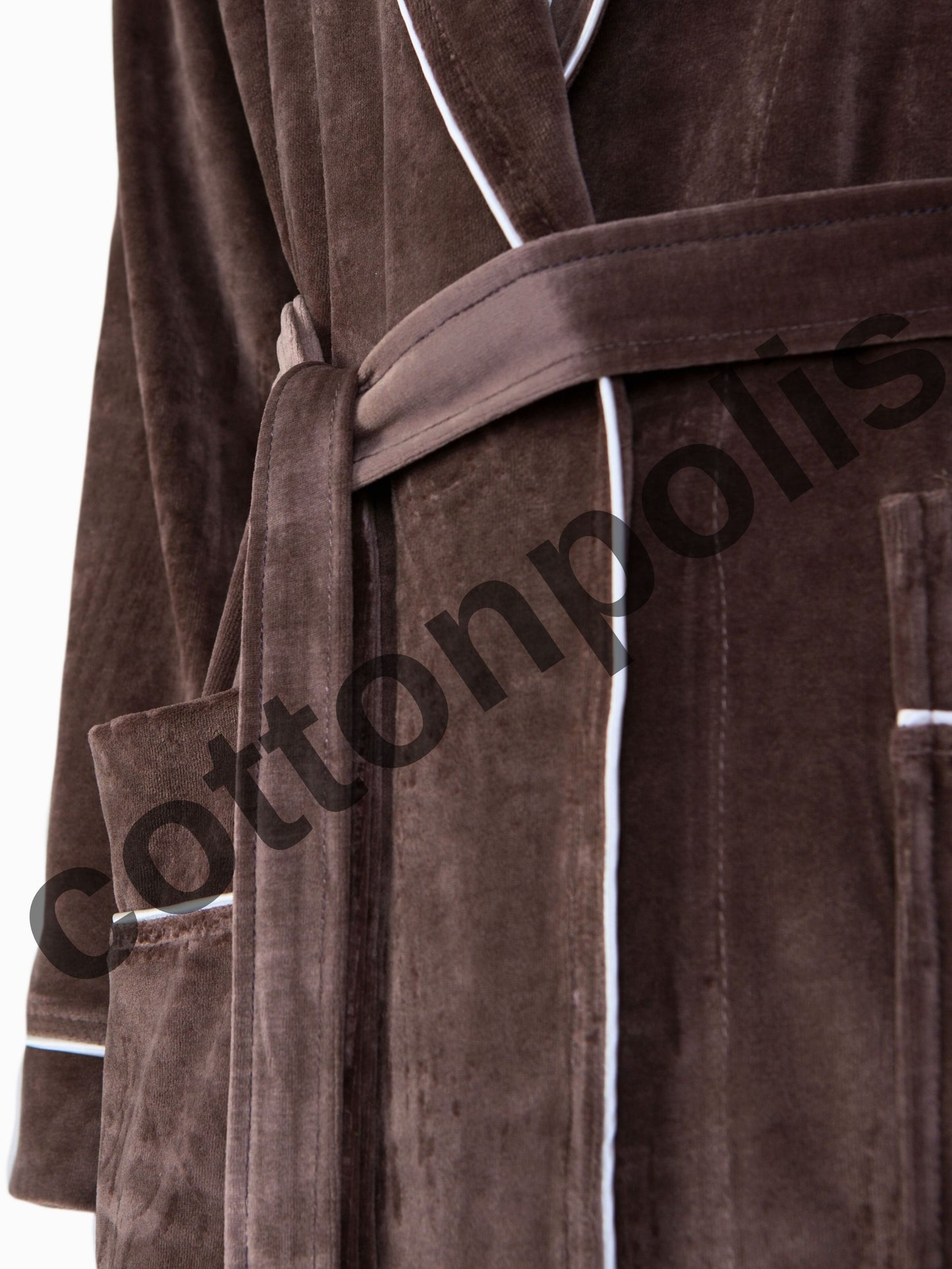 Wholesale Terry Cloth Velvet Housecoats for Mens, 100% Turkish Cotton Shawl Collar Robes by Cottonpolis