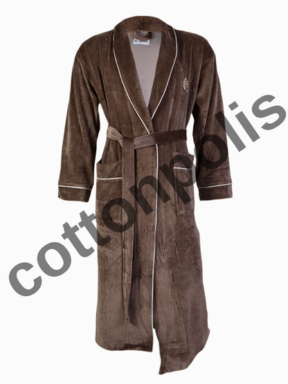 Wholesale Terry Cloth Velvet Housecoats for Mens, 100% Turkish Cotton Shawl Collar Robes by Cottonpolis
