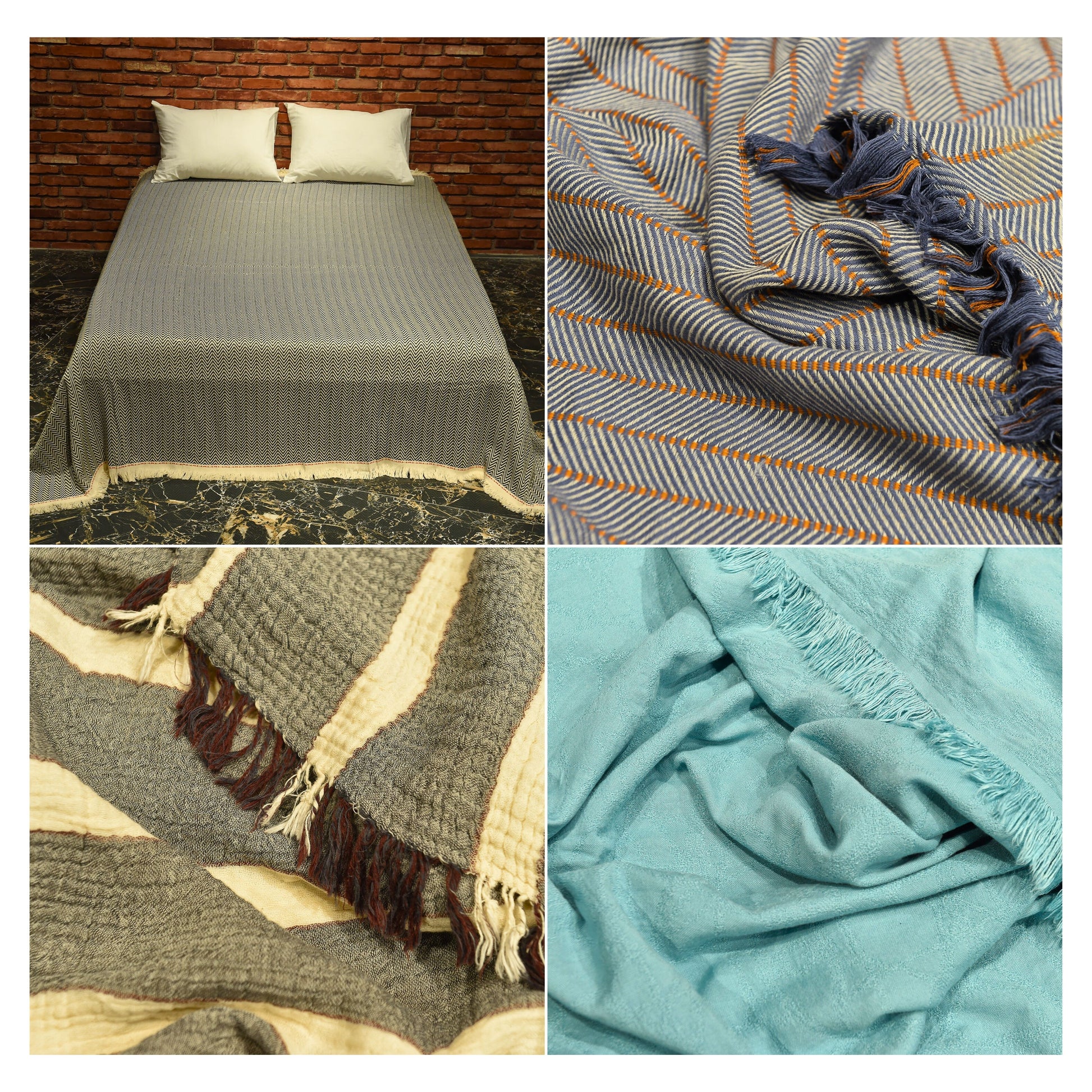 Wholesale Premium Series Turkish Blankets, Pure Organic 100% Turkish Cotton Bed Throw Bedspread by Cottonpolis