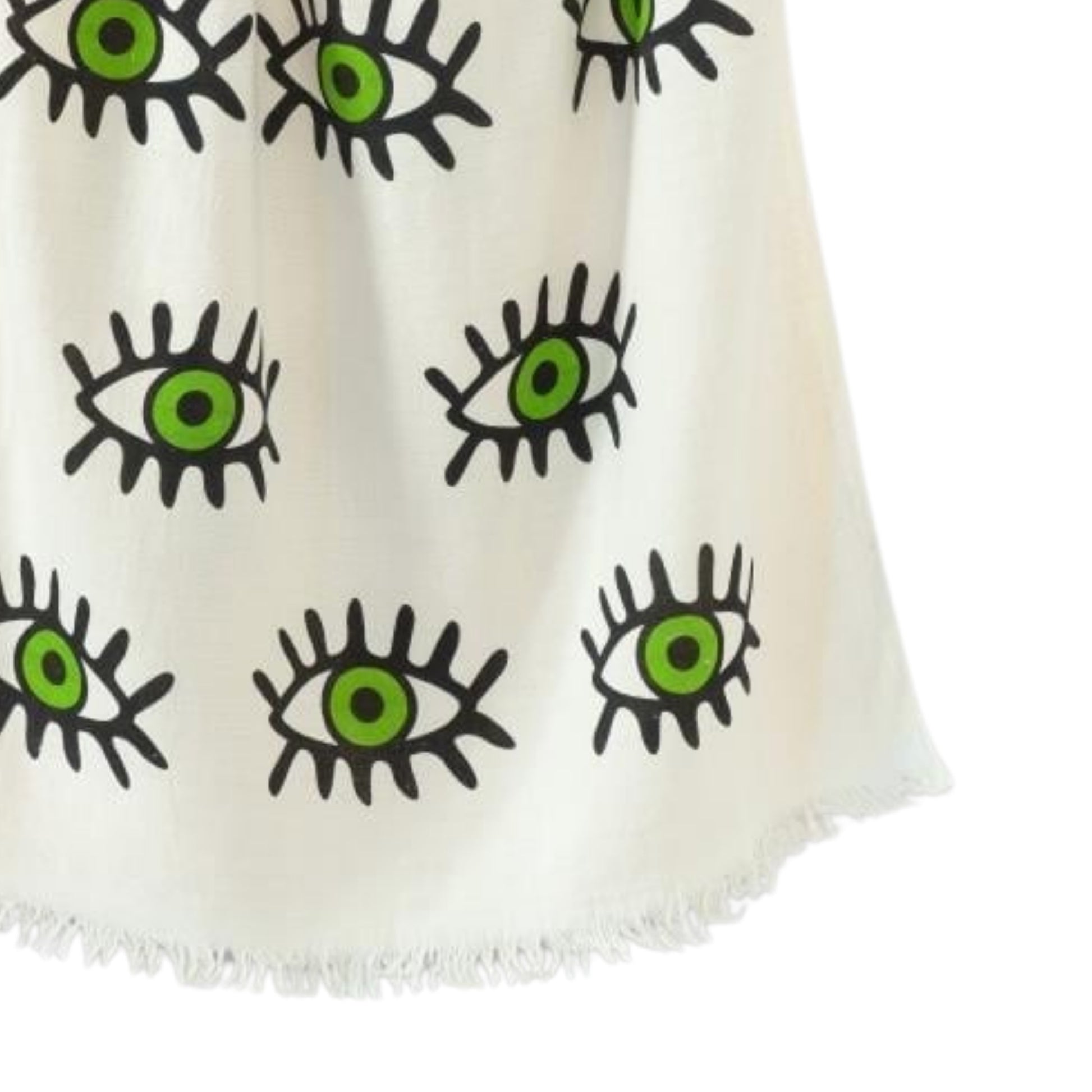 Muslin Turkish Towels Evil Eye Design Green, Bulk Pack of 10 Peshtemal-3